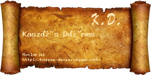 Kaszás Dénes névjegykártya