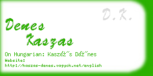 denes kaszas business card